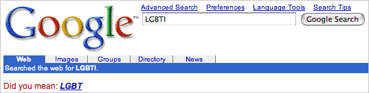 Google: Did you mean LGBT?